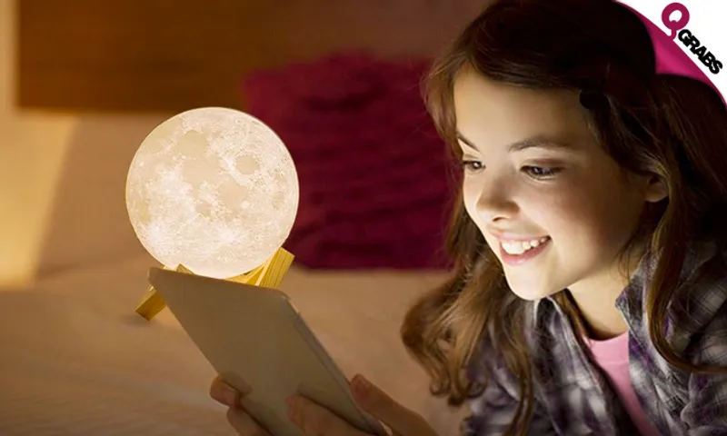 3D Rechargeable Moon Night Lamps with Touch Control!